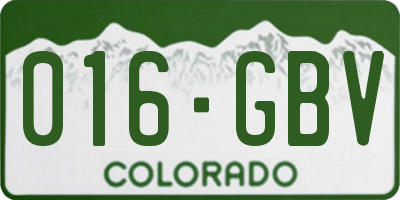 CO license plate 016GBV