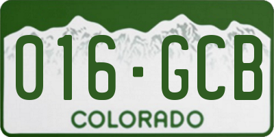 CO license plate 016GCB