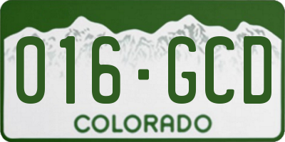 CO license plate 016GCD