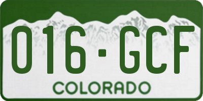 CO license plate 016GCF