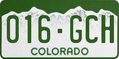 CO license plate 016GCH