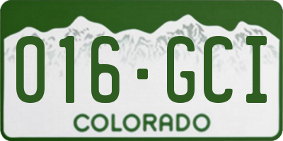 CO license plate 016GCI