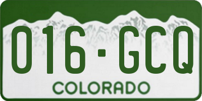 CO license plate 016GCQ