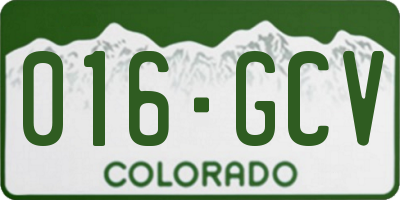 CO license plate 016GCV
