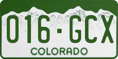 CO license plate 016GCX