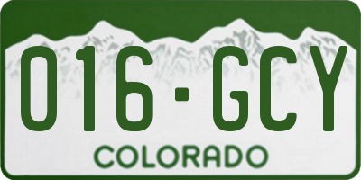 CO license plate 016GCY