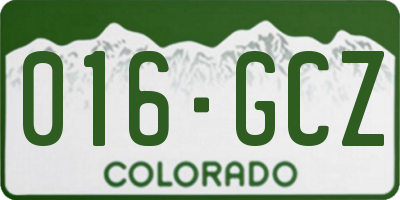 CO license plate 016GCZ