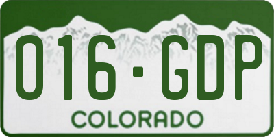 CO license plate 016GDP