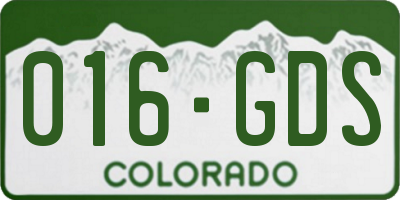 CO license plate 016GDS