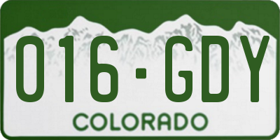CO license plate 016GDY