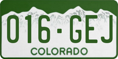 CO license plate 016GEJ