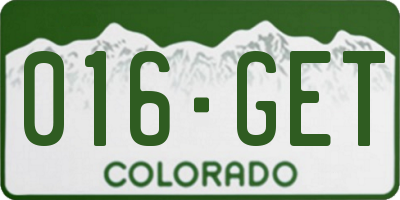 CO license plate 016GET