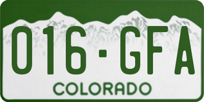 CO license plate 016GFA