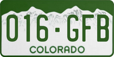 CO license plate 016GFB