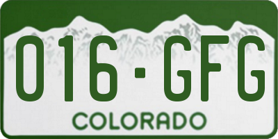 CO license plate 016GFG