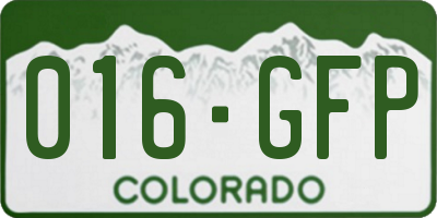 CO license plate 016GFP