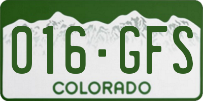 CO license plate 016GFS