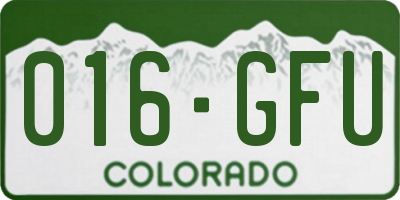 CO license plate 016GFU