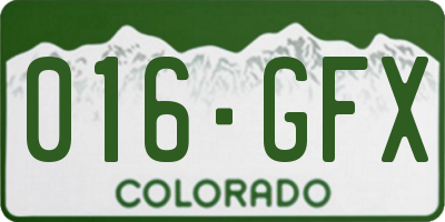 CO license plate 016GFX