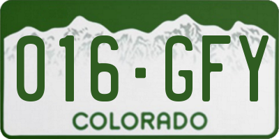 CO license plate 016GFY