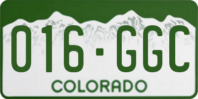 CO license plate 016GGC