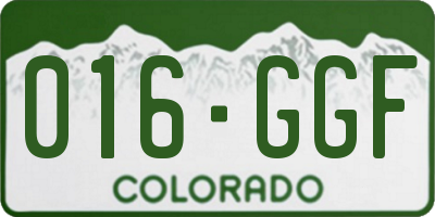 CO license plate 016GGF