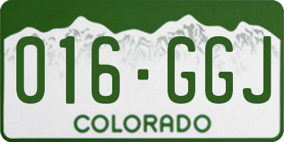 CO license plate 016GGJ
