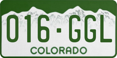 CO license plate 016GGL