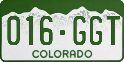 CO license plate 016GGT