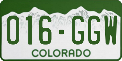 CO license plate 016GGW