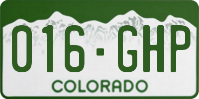 CO license plate 016GHP
