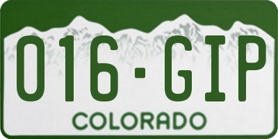 CO license plate 016GIP