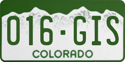 CO license plate 016GIS