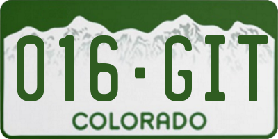 CO license plate 016GIT