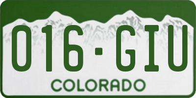 CO license plate 016GIU