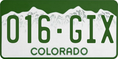 CO license plate 016GIX