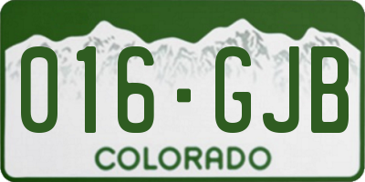 CO license plate 016GJB