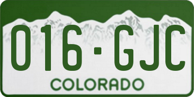 CO license plate 016GJC
