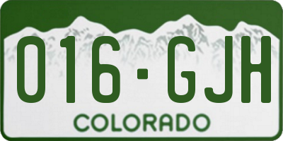 CO license plate 016GJH