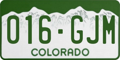 CO license plate 016GJM