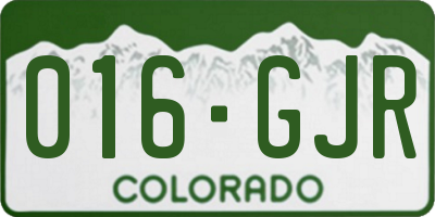 CO license plate 016GJR