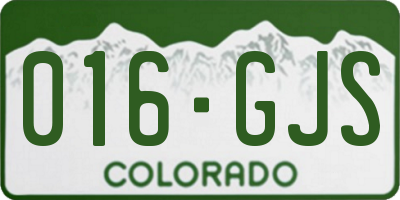 CO license plate 016GJS