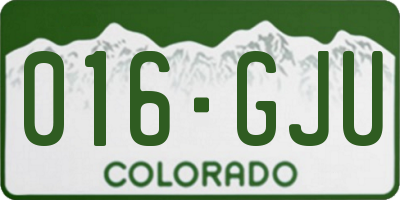 CO license plate 016GJU
