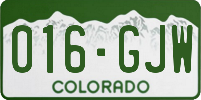 CO license plate 016GJW