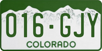 CO license plate 016GJY