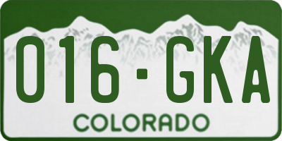 CO license plate 016GKA