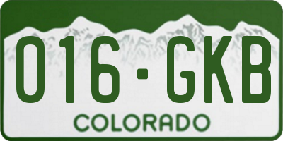 CO license plate 016GKB