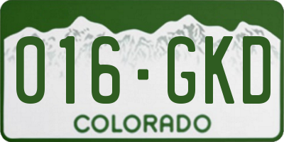 CO license plate 016GKD