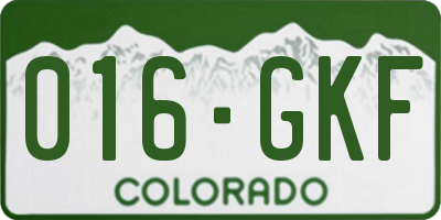 CO license plate 016GKF