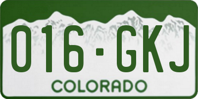 CO license plate 016GKJ
